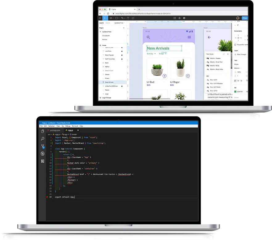 convert figma design to react js